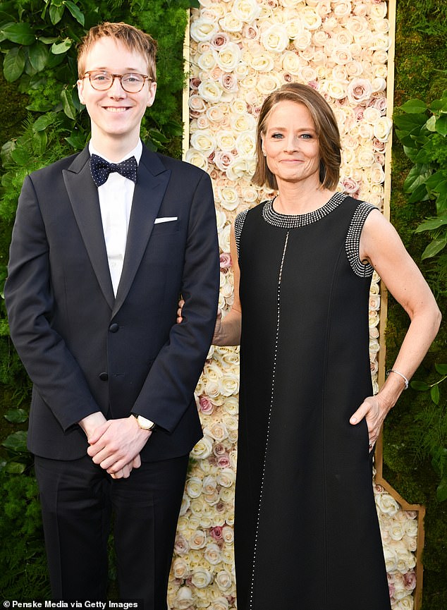 Kit posed next to his mother outside the Beverly Hilton Hotel ahead of Sunday's ceremony