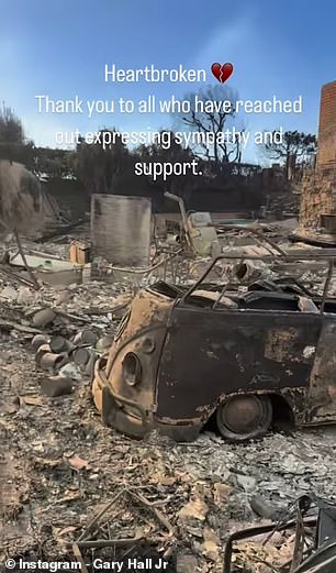 Hall's VW camper ban could also not be saved from the fire