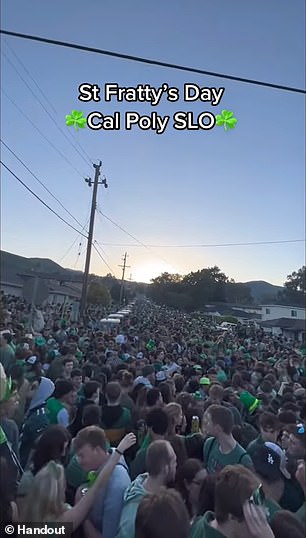 Frat members fill the streets in SLO