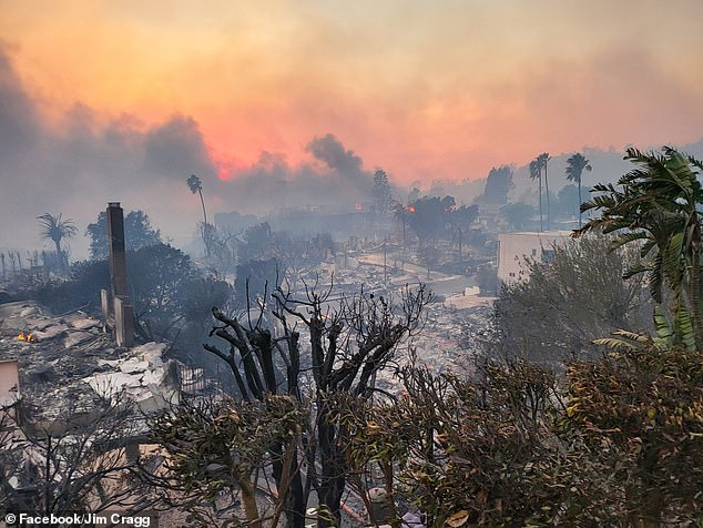 The father drove through his neighborhood and posted photos of the damage on Facebook