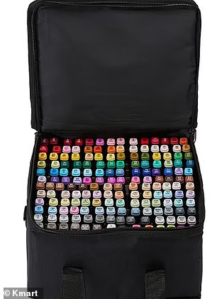 What makes the $59 set stand out is the 168 different colored markers, all perfectly stored in a black zippered pouch