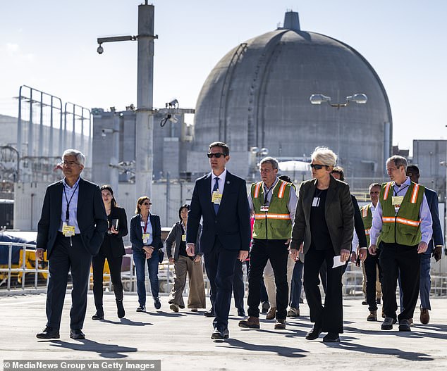 The $25 billion company said it had discovered a downed conductor at a tower. (Image: Pedro J. Pizarro, CEO of Edison International, tours a fuel storage facility in California with U.S. Secretary of Energy Jennifer Granholm and U.S. Representative Mike Levin in 2022)