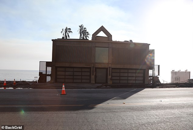 In new photos, Michaels' beachfront mansion sits largely untouched amid the charred remains of her neighbors' homes, a stark contrast to the destruction surrounding it