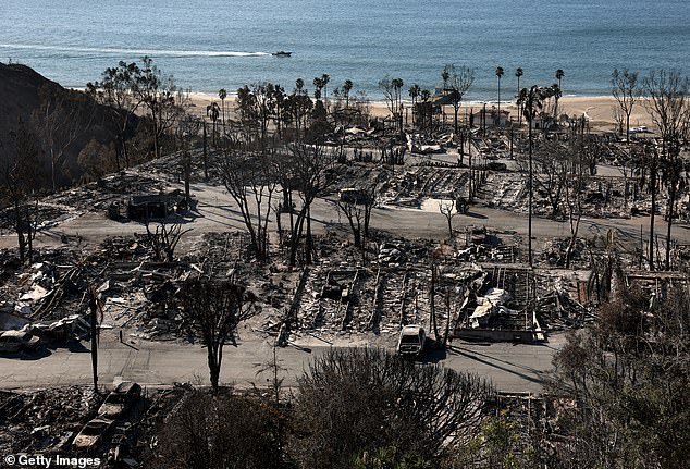 A view of the Pacific Palisades Bowl Mobile Estates that was destroyed by the Palisades Fire