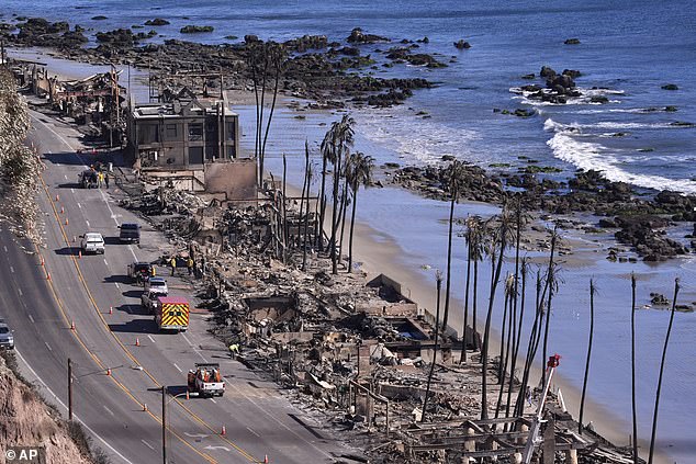 The fire spread from the famed Pacific Palisades coastal enclave to Malibu, where it destroyed the iconic homes along the beach.