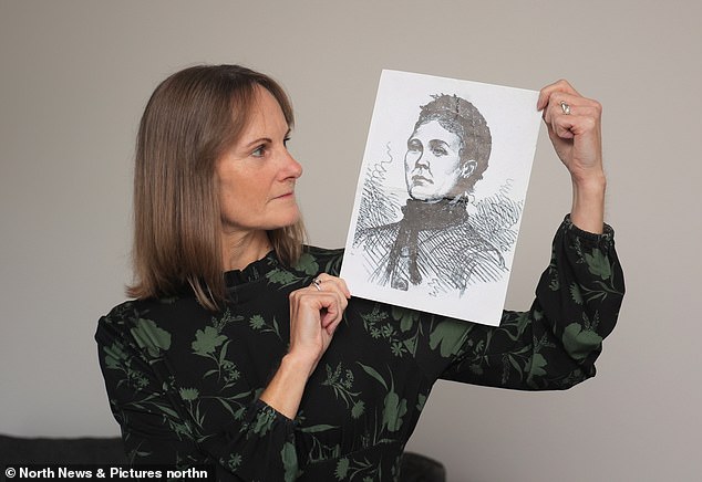 Kosminski's descendants have also supported the move - Karen Miller is pictured with a portrait of her Jack the Ripper victim Catherine Eddowes