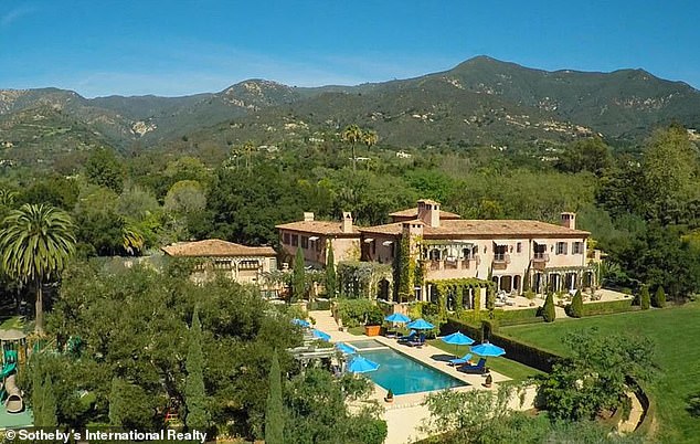 The Sussexes have made donations to relief efforts through their Archewell Foundation and opened their $29 million Montecito mansion (seen) to loved ones forced to evacuate