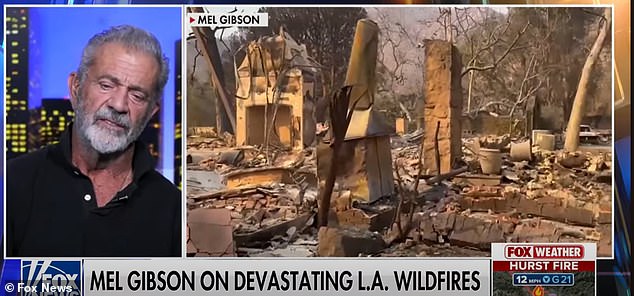 Numerous celebrities lost their homes in the fire, including Mel Gibson (pictured Friday), Paris Hilton, Jeff Bridges, Anna Faris, Cary Elwes, Diane Warren, Anthony Hopkins and more