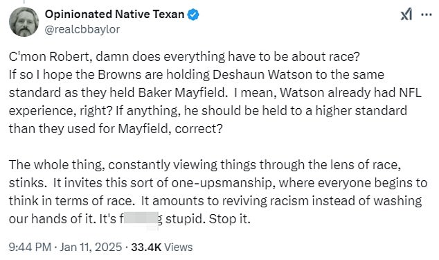 1736744617 619 Ex NFL star Robert Griffin III slammed for race baiting over controversial