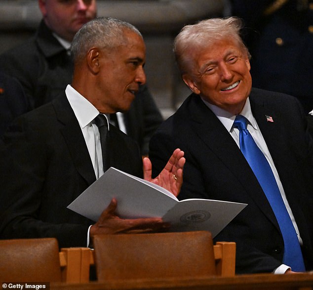 Barack Obama and Donald Trump had a lively conversation at Jimmy Carter's state funeral