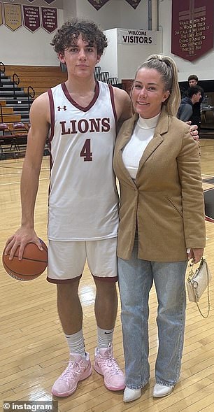 In a social media post in December, Kendra shared a photo with her teenage son at his college basketball game