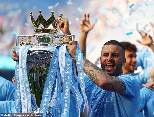 Walker has won six Premier League titles since joining Manchester City in 2017