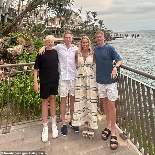 In September last year, Tania posted a photo of herself on holiday with the three sons she shares with the Essendon legend - but he was nowhere to be seen