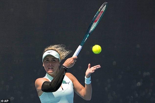 Burrage, 25, triumphed over French qualifier Leolia Jeanjean (above) 6-2, 6-4 in Melbourne