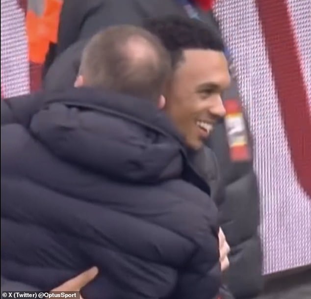 Alexander-Arnold and Doolan shared a touching embrace together after the match