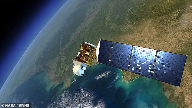 An artist's impression of NASA's Landsat 8 satellite, which took the photos of the 'ghost island'