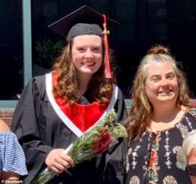 Strotman is seen with her mother after graduating from nursing school in 2019