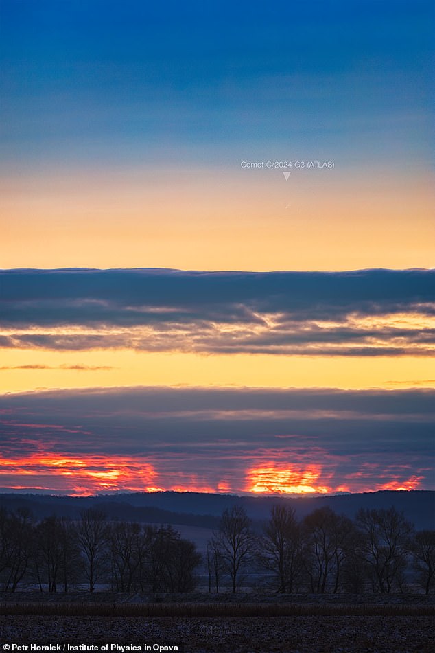 This stunning image was taken early yesterday morning of the comet near Torna¿a, Slovakia