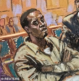 Pictured: A court sketch of Diddy during a hearing on November 22, 2024