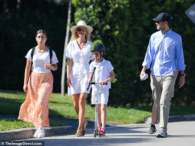 Ivanka Trump and Jared Kushner now live in Miami with their three children – above the couple with Arabella and Joseph