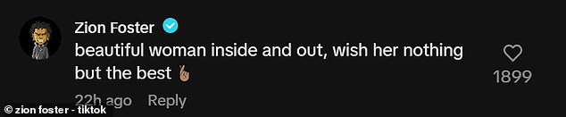 Following reports of their divorce, Zion confirmed that they had split, while commenting on an OK! TikTok post: 'Beautiful woman inside and out, wish her nothing but the best'