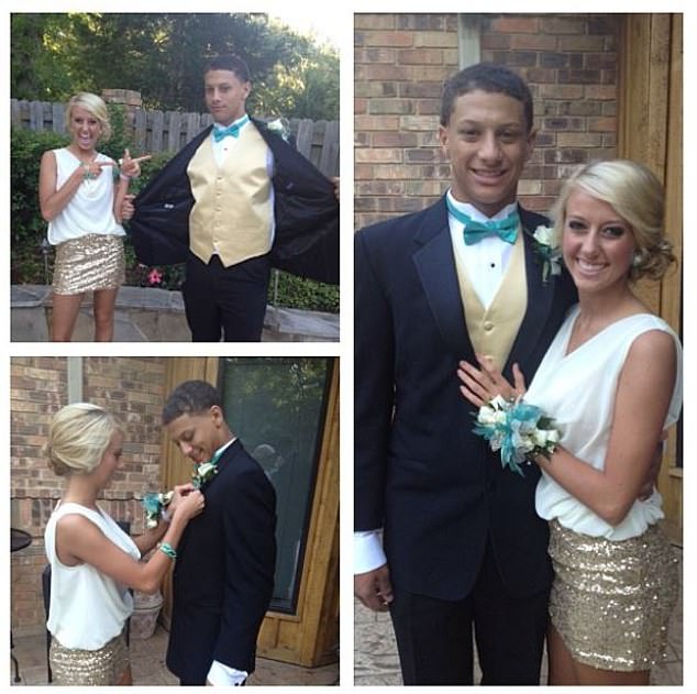 Patrick and Brittany – pictured at their high school prom in 2013 – are childhood sweethearts