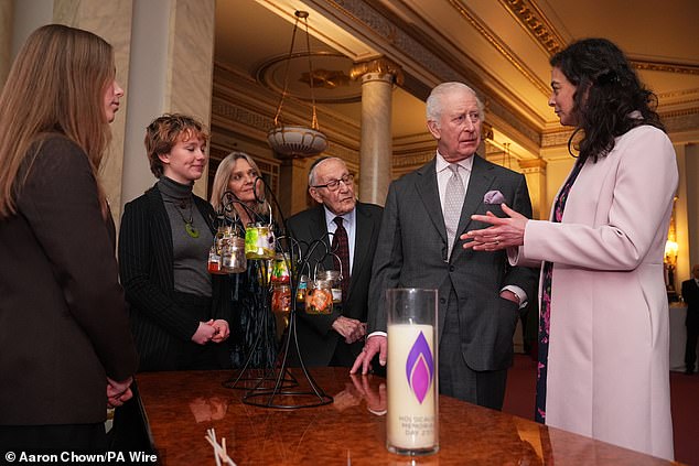 The monarch listened attentively to the guests during the reception on the occasion of Holocaust Memorial Day, which takes place on January 27