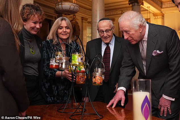 Charles also visited an exhibition of candlesticks created as part of the Holocaust Memorial Day Trust's national '80 Candles for 80 Years' project