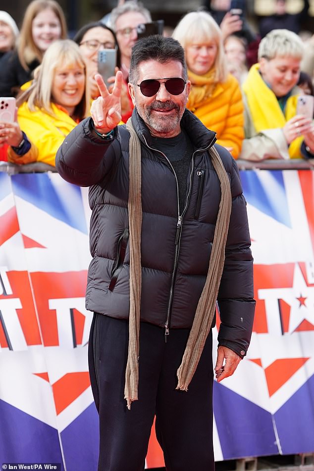 The talent show judge, 53, was joined by Simon in the early stages of this year's ITV series, where they auditioned hopefuls for a spot (pictured)