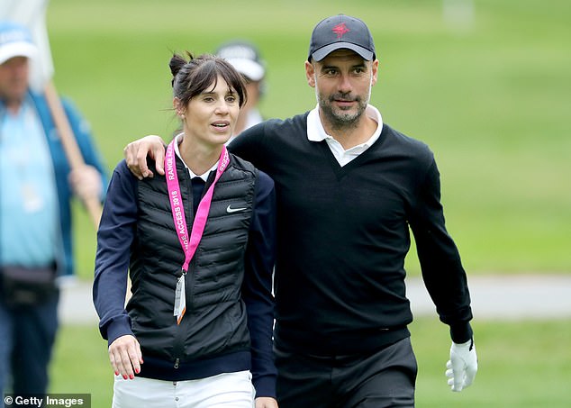 The couple pictured during the pro-am at the PGA Championship in Wentworth, Surrey in 2018