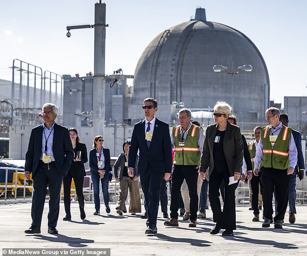 The $25 billion company said it had discovered a downed conductor at a tower. (Image: Pedro J. Pizarro, CEO of Edison International, tours a fuel storage facility in California with U.S. Secretary of Energy Jennifer Granholm and U.S. Representative Mike Levin in 2022)