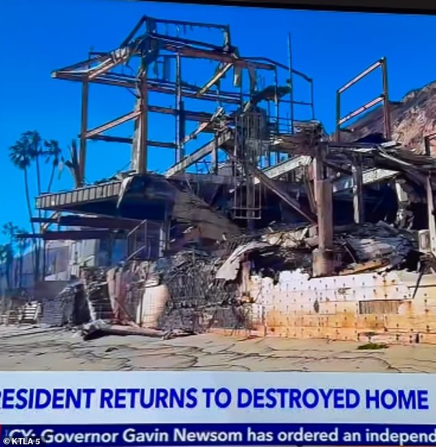 The house was burned down in the LA fire