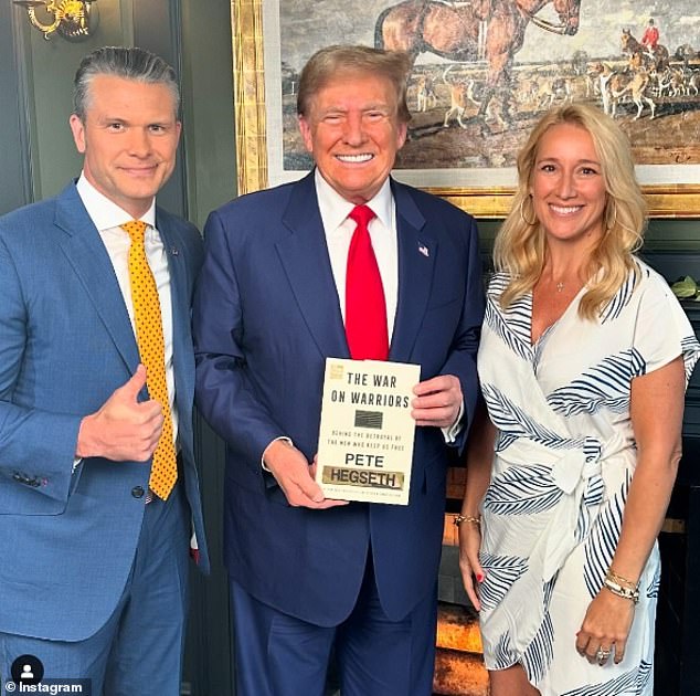 Hegseth and his wife Rauchet with Trump