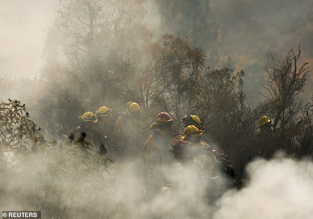 The fire brigade's efforts are hampered by a lack of water in the fire hydrants