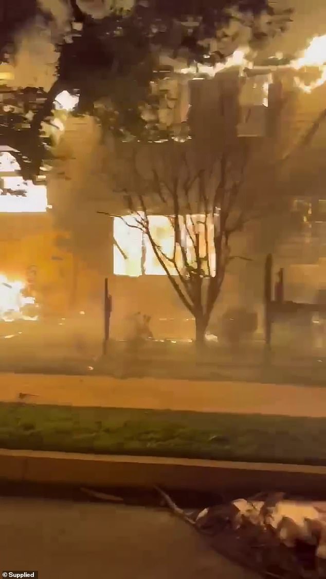 Video footage captured by Kai shows the infernos he fights armed with only a garden hose