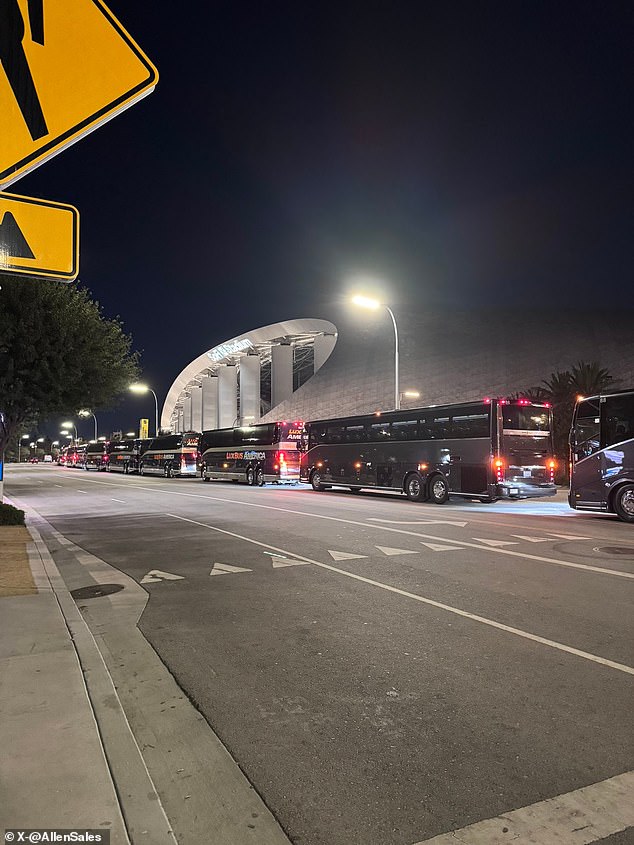 The Rams chartered buses for fans to go to the game, believed to number at least 40