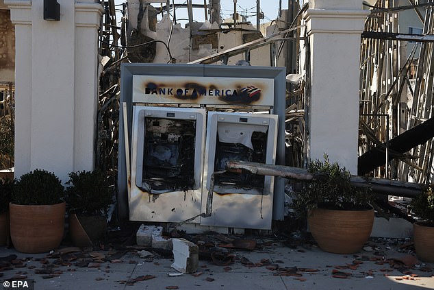 The mall was spared while much of Pacific Palisades was left in ruins