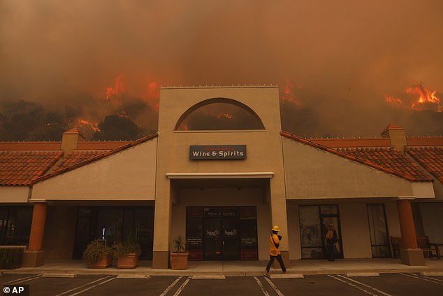 The Palisades fire hits a liquor store in Pacific Palisades