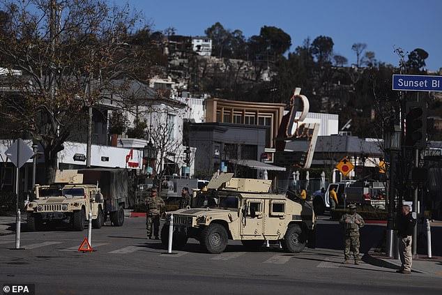 The California National Guard is stationed throughout the region