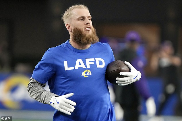 Rams stars (photo by Cooper Kupp) wore t-shirts honoring the LA Fire Department