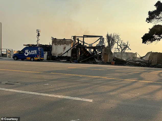 The devastated neighborhood is still under evacuation orders, and Rivani has only seen his property through shocking post-apocalyptic images of the aftermath, as shown above.