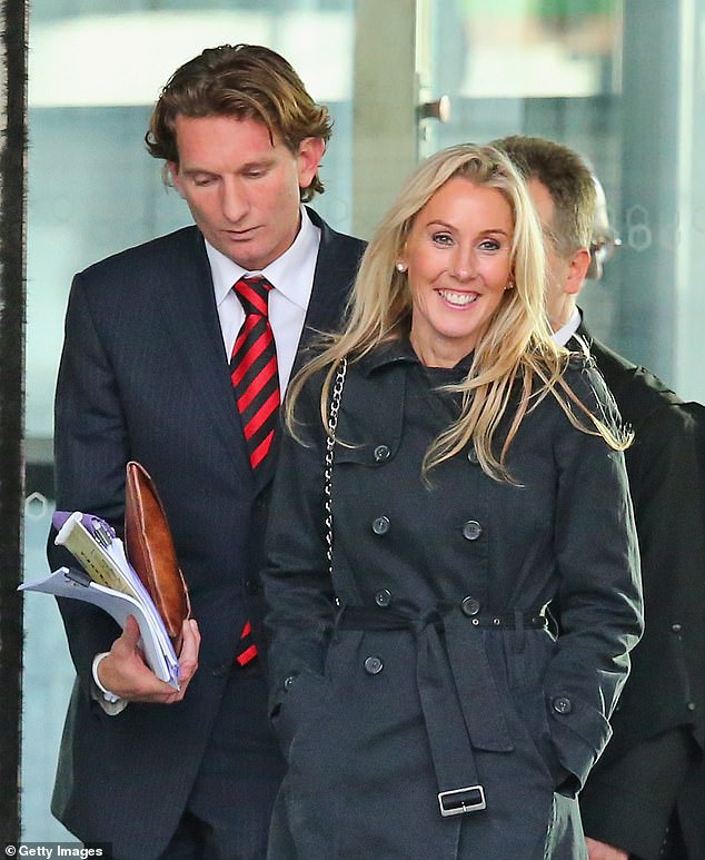 The couple are pictured together at the Federal Court during a hearing into the Essendon drugs scandal in 2014. Tania has been the football legend's rock during this incredibly stressful time.