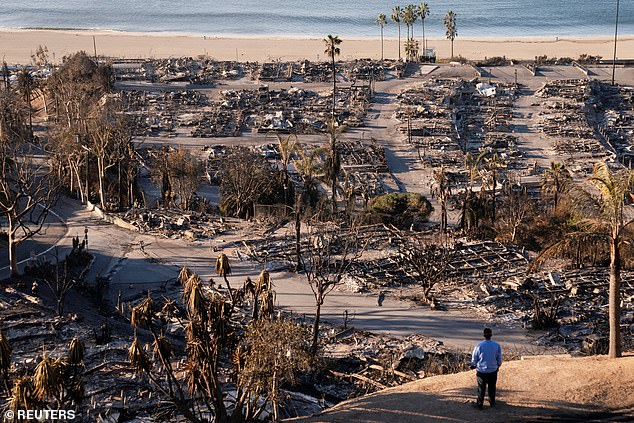 Four fires have consumed more than 60 square miles in LA's most affluent neighborhoods, wiping out the homes and restaurants of A-list celebrities among the 12,300 buildings