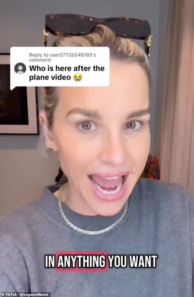 Vogue Williams was convinced she wasn't the woman on the plane after commentators flocked to her videos