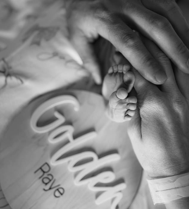 The 29-year-old Kansas City Chiefs star and his wife shared a glimpse of their baby girl's foot via Instagram and proudly introduced the newest addition to their family