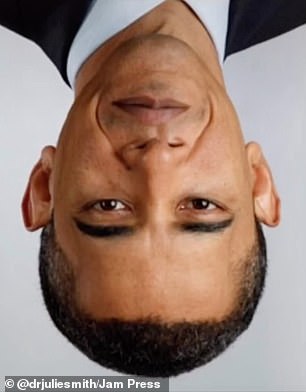 In the clip, which has now gone viral, a selection of celebrity faces are shown upside down with some of their facial features inverted