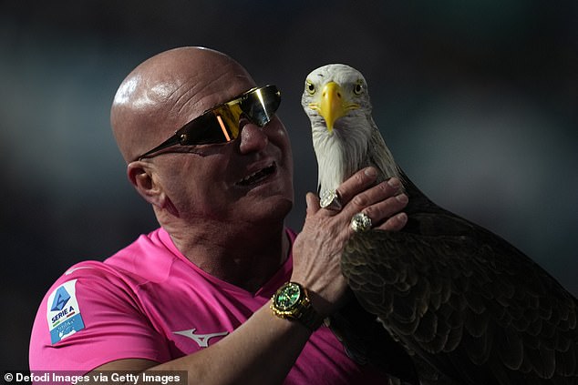 Juan Bernabe had been in charge of controlling Lazio's eagle, Olimpica, prior to the matches