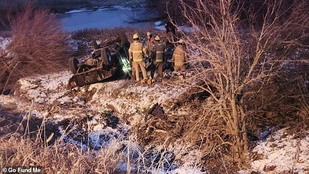 She lost control of the vehicle and as she overcorrected the steering wheel, it turned upside down, destroying the truck.