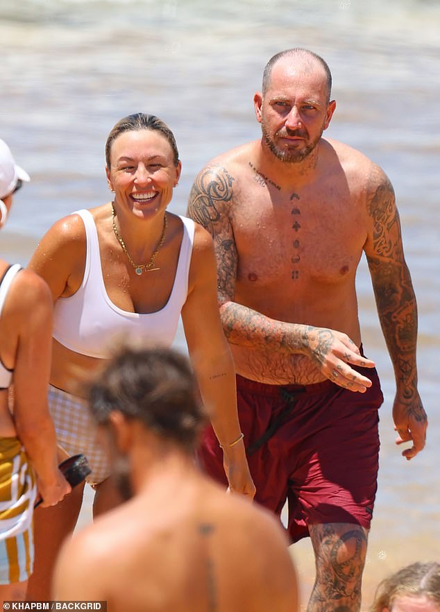 Claire and Matt Whiley, an award-winning hospitality guru, went for a dip in Avalon Beach