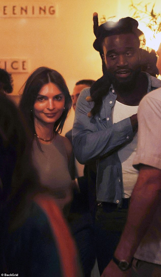 Emily was pictured chilling with five-time Grammy-nominated rapper Shaboozey (R, pictured August 21) at a nightclub, Z100 Summer Bash, and at a Blink Twice screening in New York City last August.